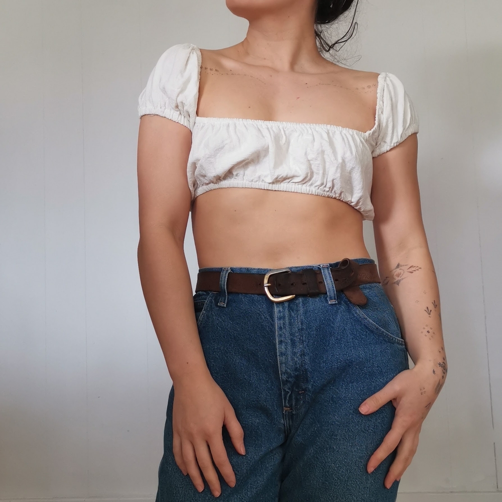 Women's White Crop Top
